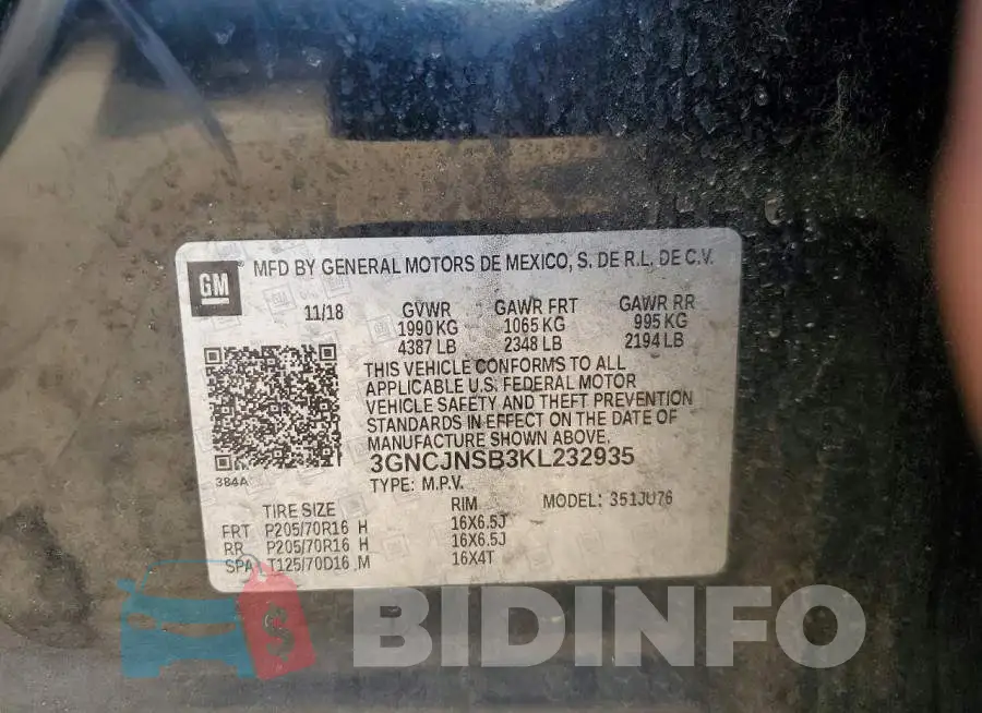 3GNCJNSB3KL232935 Photo# 13