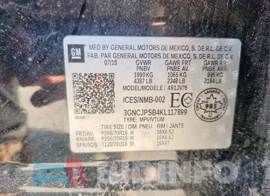 3GNCJPSB4KL117899 Photo# 13