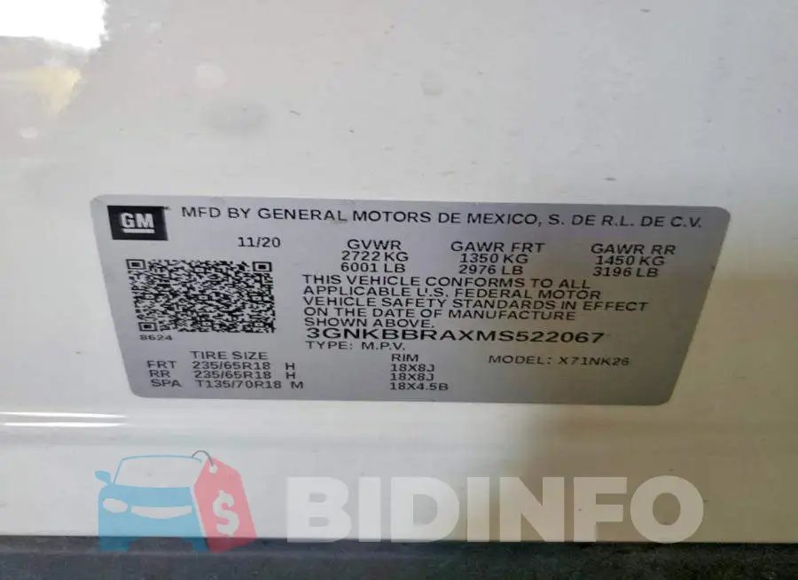 3GNKBBRAXMS522067 Photo# 13