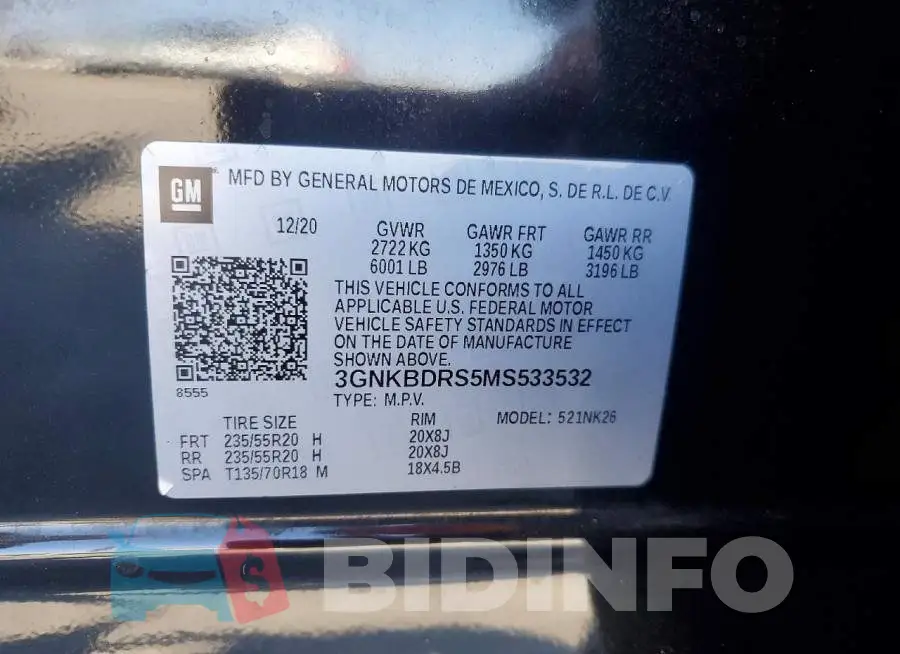 3GNKBDRS5MS533532 Photo# 13