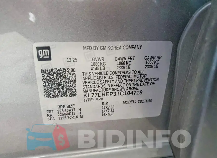 KL77LHEP3TC104718 Photo# 14