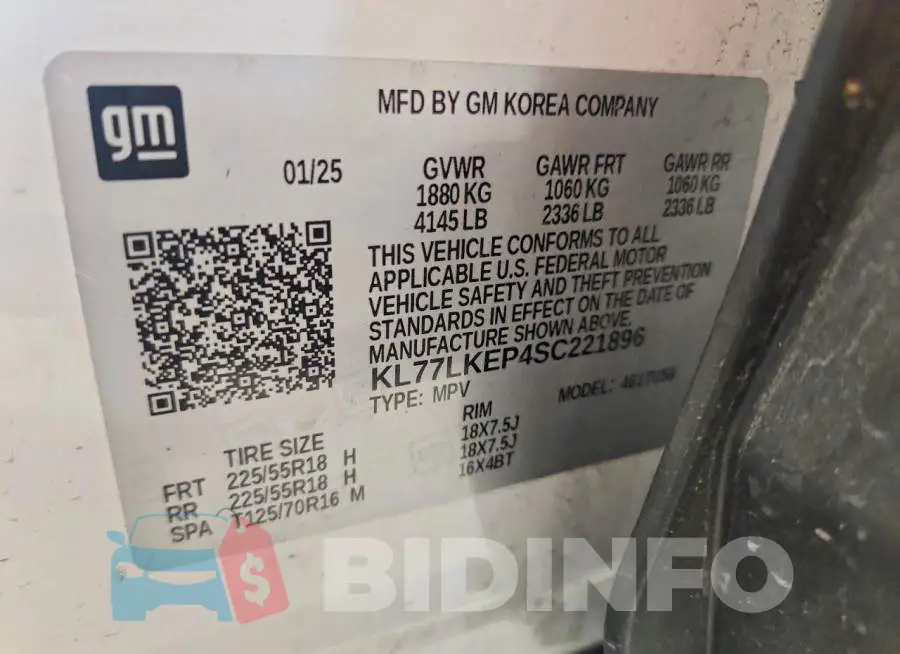 KL77LKEP4SC221896 Photo# 13