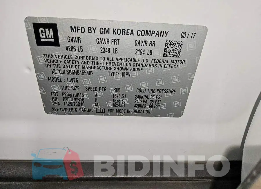 KL7CJLSB6HB155482 Photo# 13