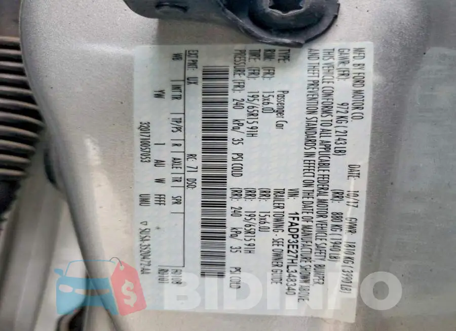 1FADP3E27HL348340 Photo# 13