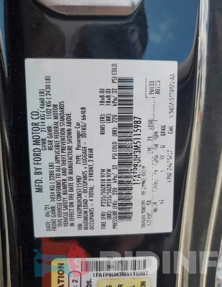 1FATP8UH3M5115987 Photo# 12