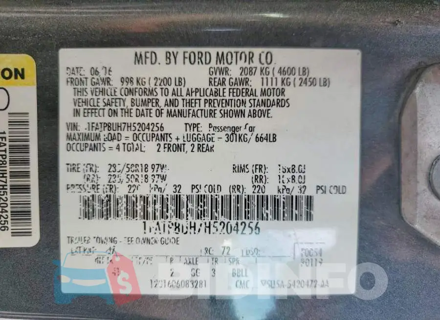 1FATP8UH7H5204256 Photo# 13