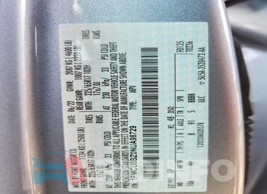 1FMCU0BZ0NUA98729 Photo# 13
