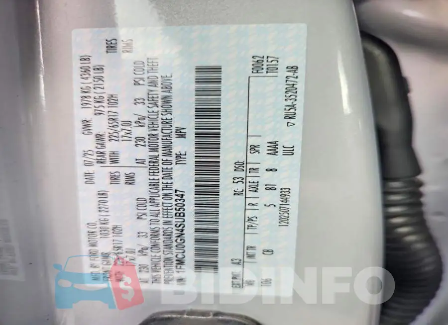 1FMCU0GN4SUB50347 Photo# 13