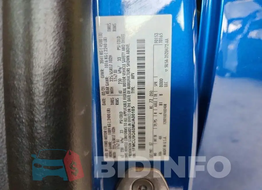 1FMCU9G60MUA00185 Photo# 13