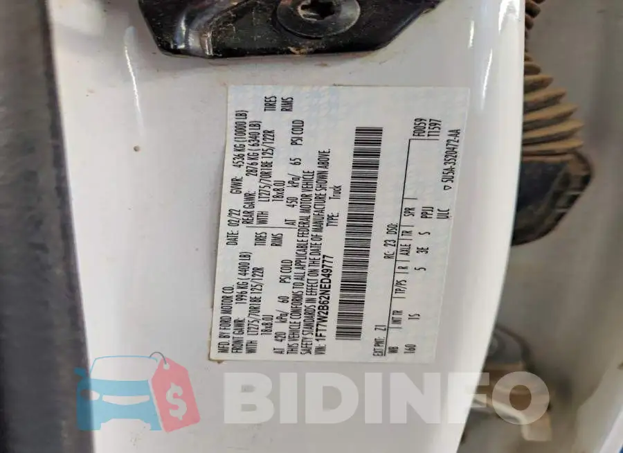 1FT7W2B62NED49777 Photo# 12