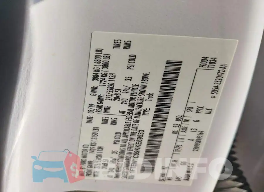 1FTEW1C59KKE69533 Photo# 12