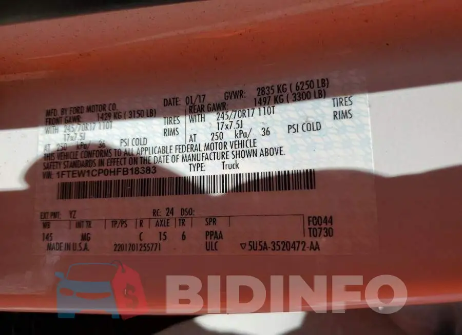 1FTEW1CP0HFB18383 Photo# 12