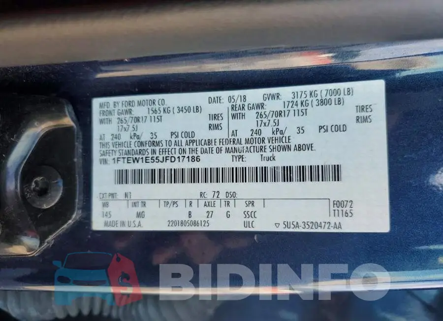 1FTEW1E55JFD17186 Photo# 12