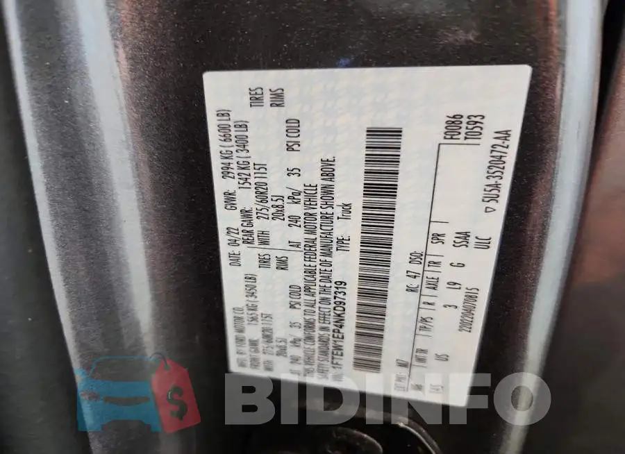 1FTEW1EP4NKD97319 Photo# 12
