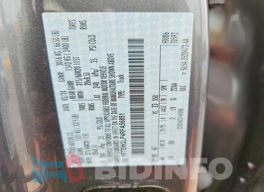 1FTEW2LP4RFA56851 Photo# 12