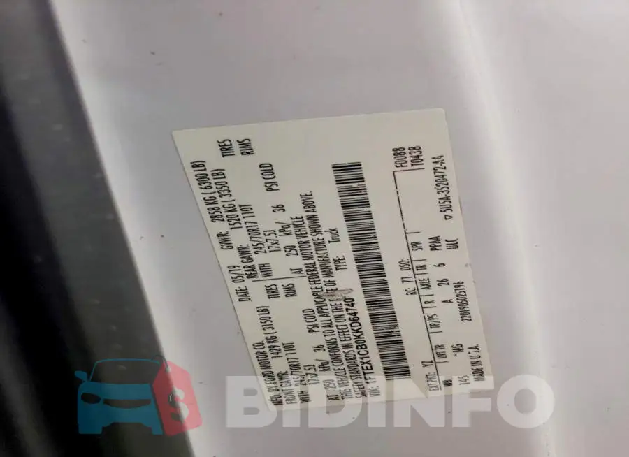 1FTEX1CB0KKD64740 Photo# 12
