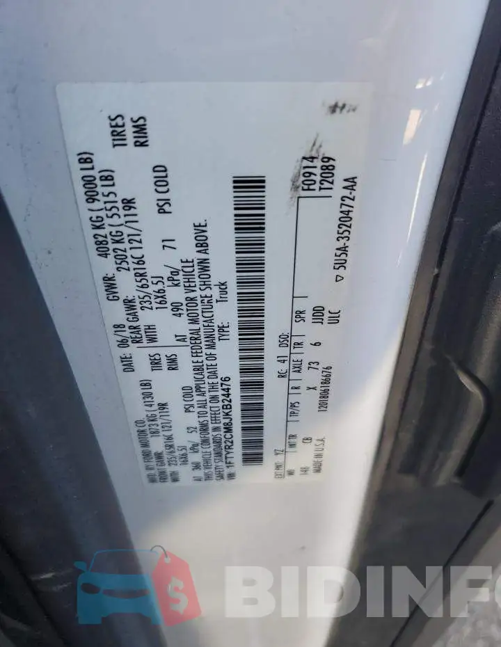 1FTYR2CM8JKB24476 Photo# 13