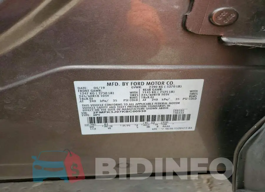 2FMPK3J97KBC00930 Photo# 13
