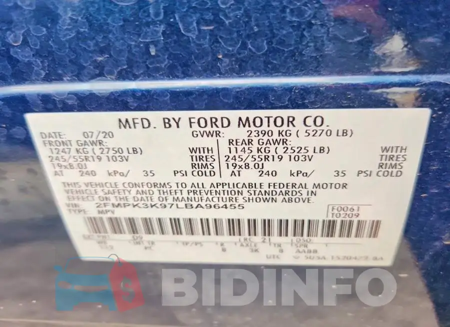 2FMPK3K97LBA96455 Photo# 13
