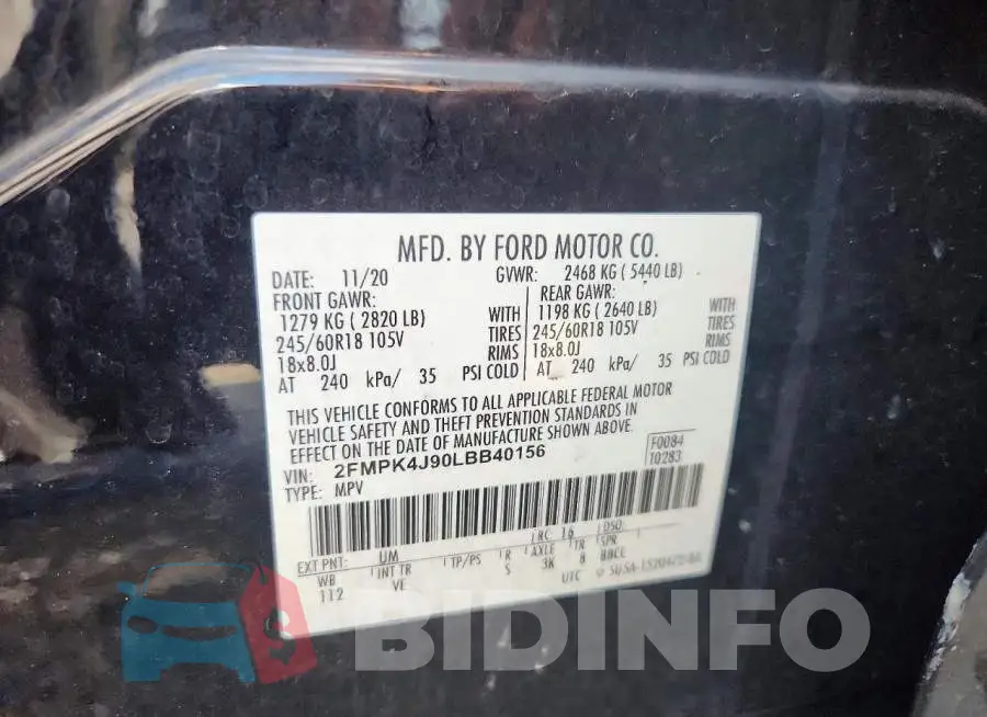2FMPK4J90LBB40156 Photo# 12