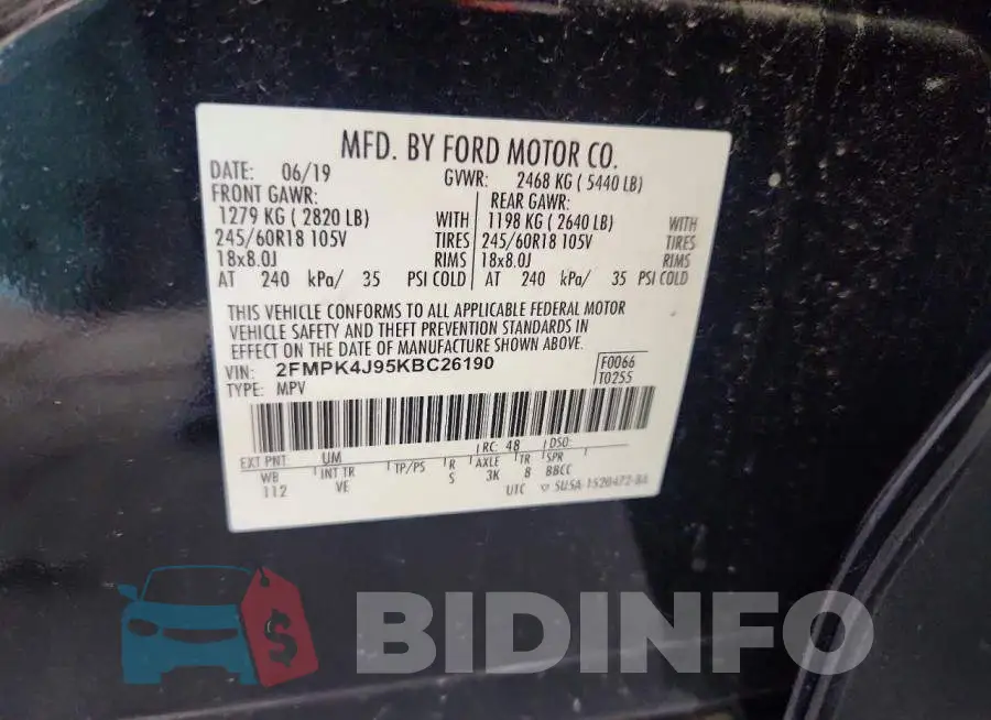 2FMPK4J95KBC26190 Photo# 12