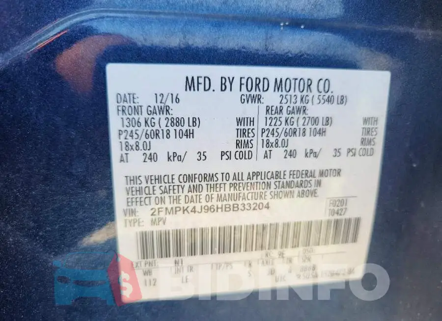 2FMPK4J96HBB33204 Photo# 13