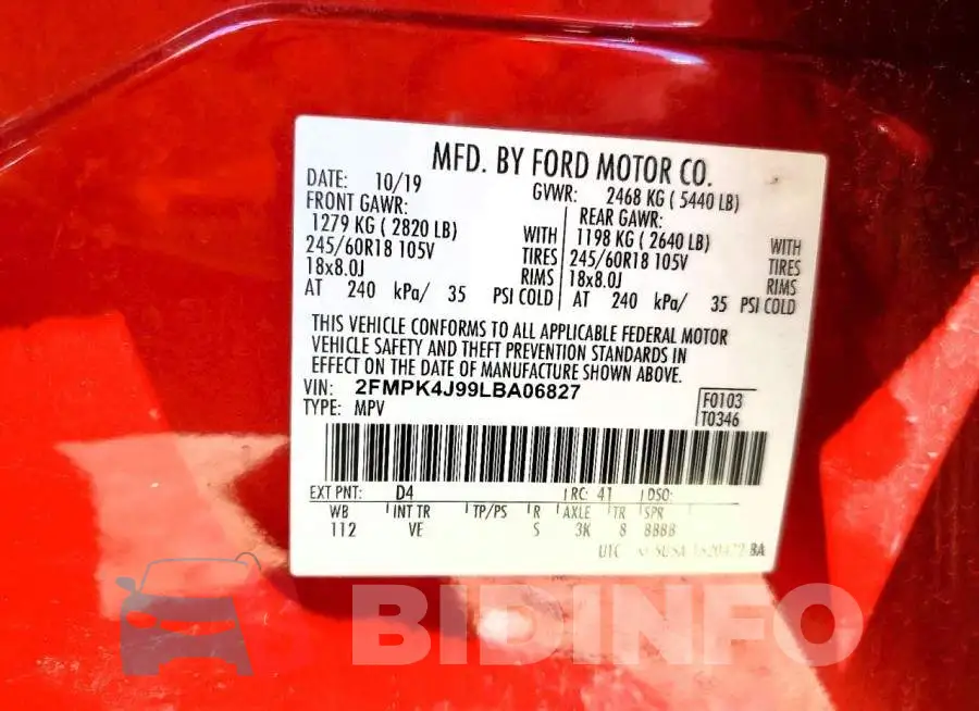 2FMPK4J99LBA06827 Photo# 13