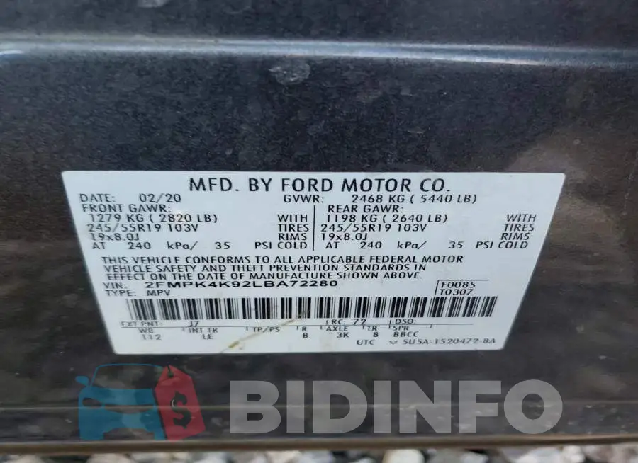 2FMPK4K92LBA72280 Photo# 12