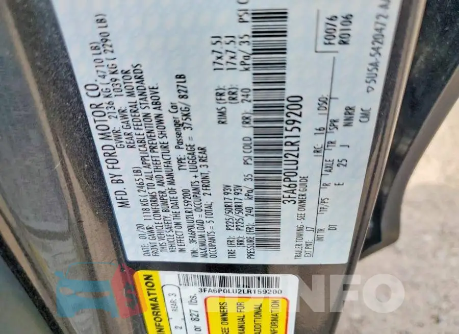 3FA6P0LU2LR159200 Photo# 13