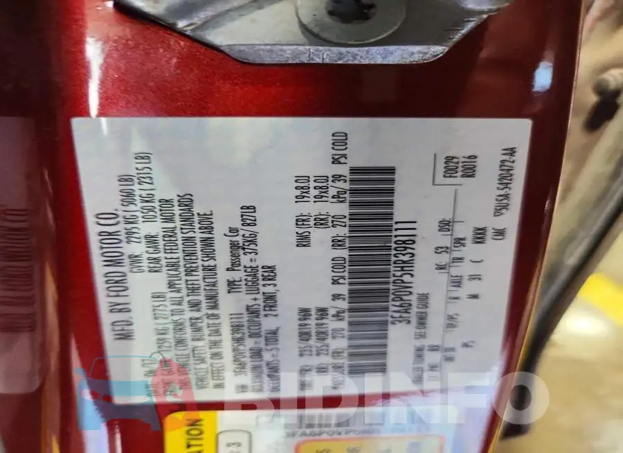 3FA6P0VP5HR398111 Photo# 13
