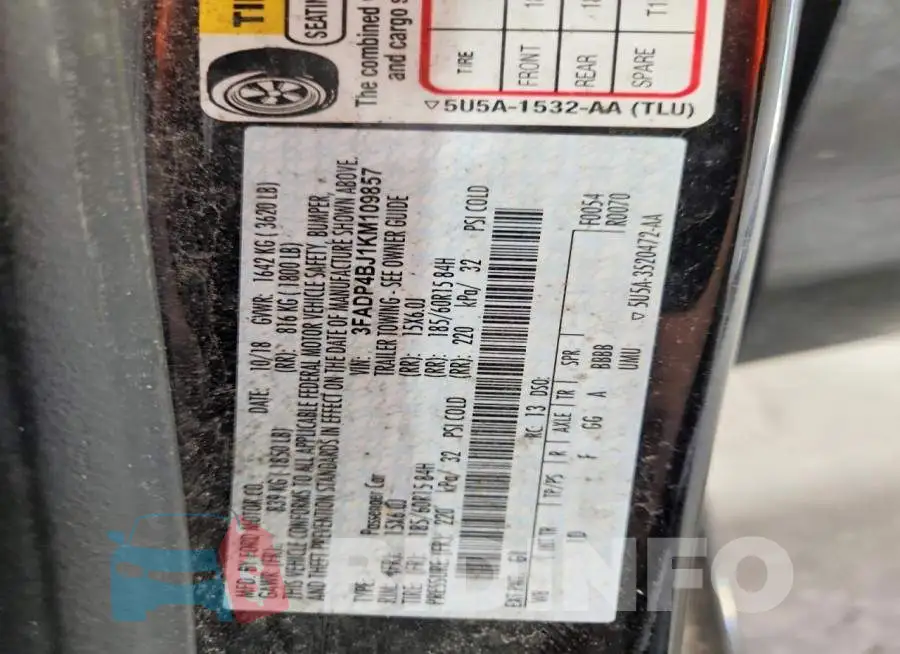 3FADP4BJ1KM109857 Photo# 12