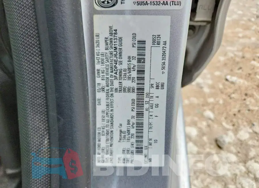 3FADP4EJ6JM113784 Photo# 13