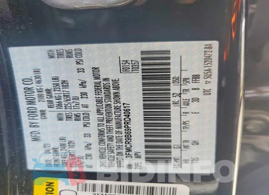 3FMCR9B69PRD40617 Photo# 12