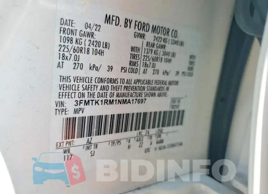 3FMTK1RM1NMA17697 Photo# 14