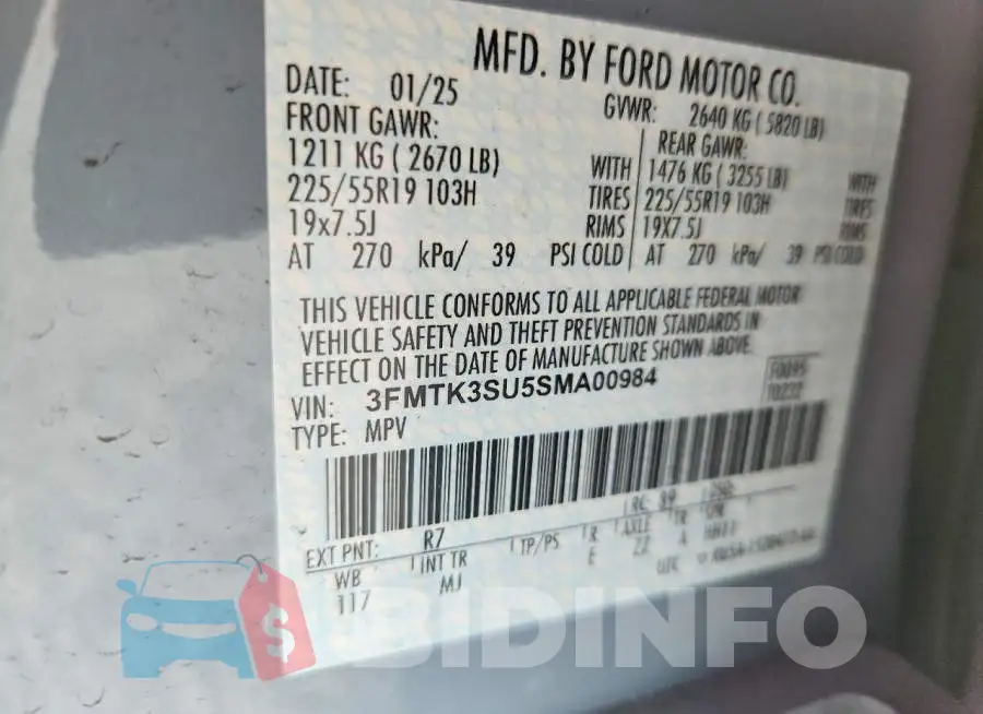 3FMTK3SU5SMA00984 Photo# 14