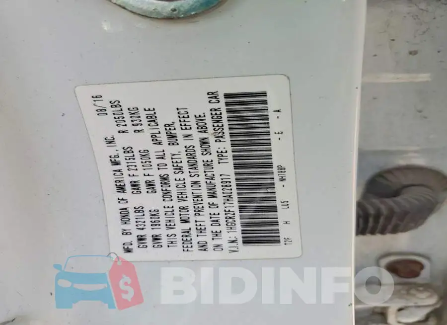 1HGCR2F17HA028917 Photo# 12