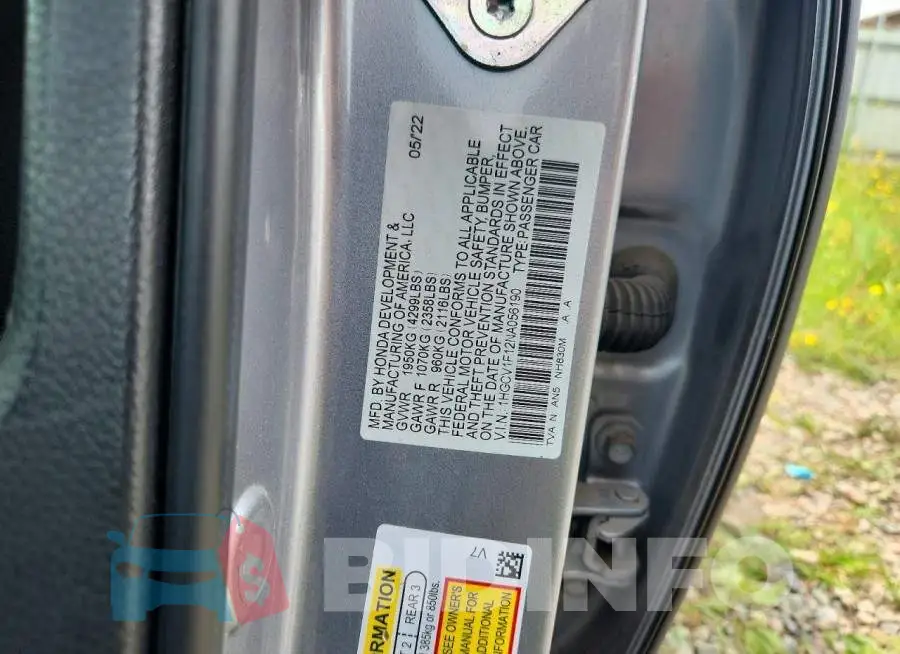 1HGCV1F12NA056190 Photo# 12