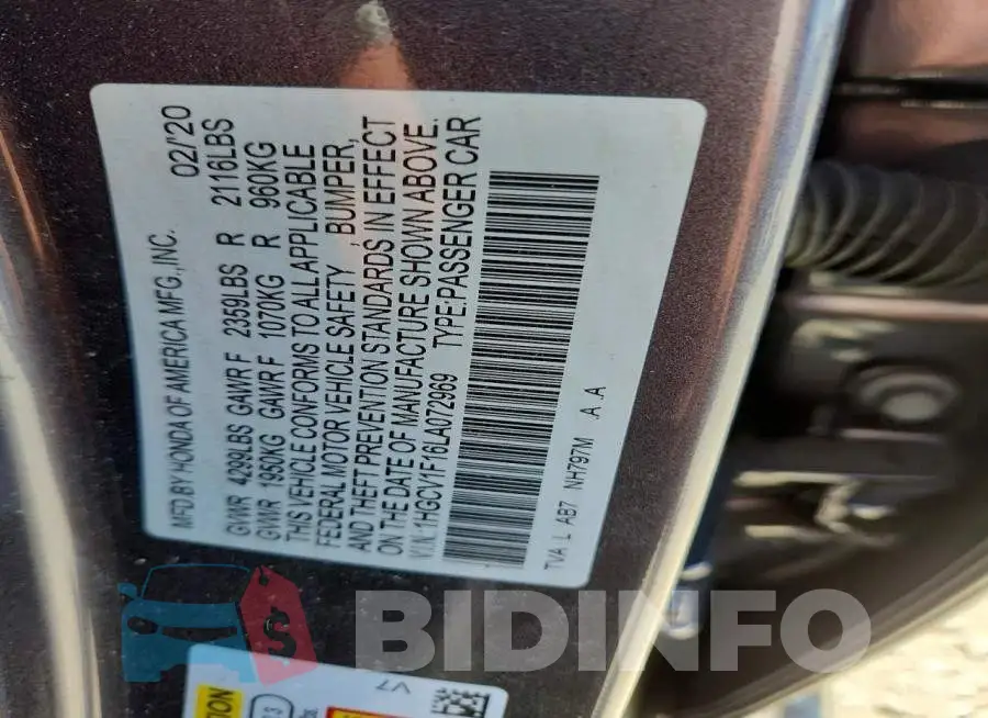 1HGCV1F16LA072969 Photo# 12