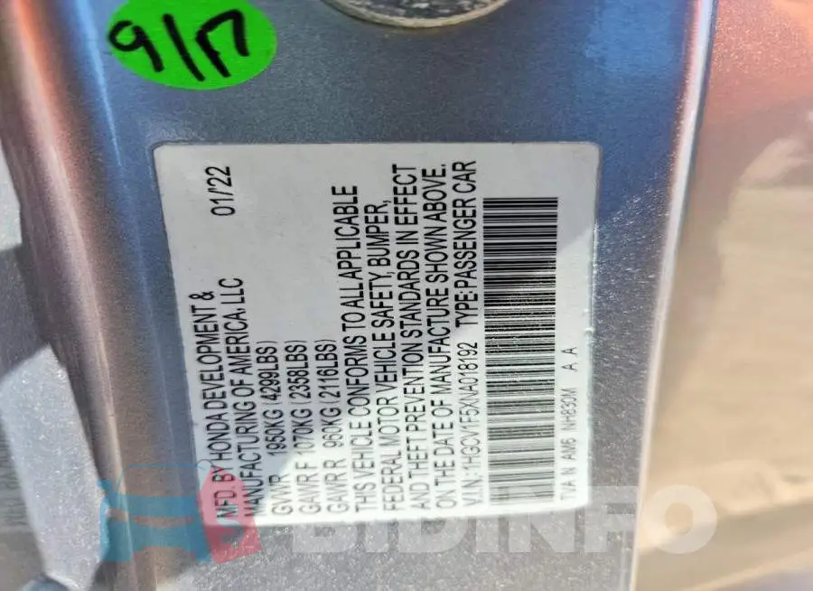 1HGCV1F5XNA018192 Photo# 12