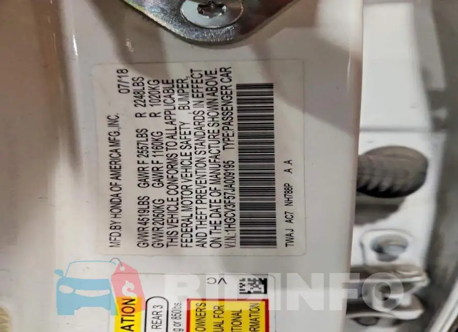 1HGCV3F57JA009195 Photo# 13