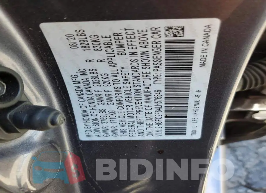 2HGFC2F64LH576846 Photo# 12