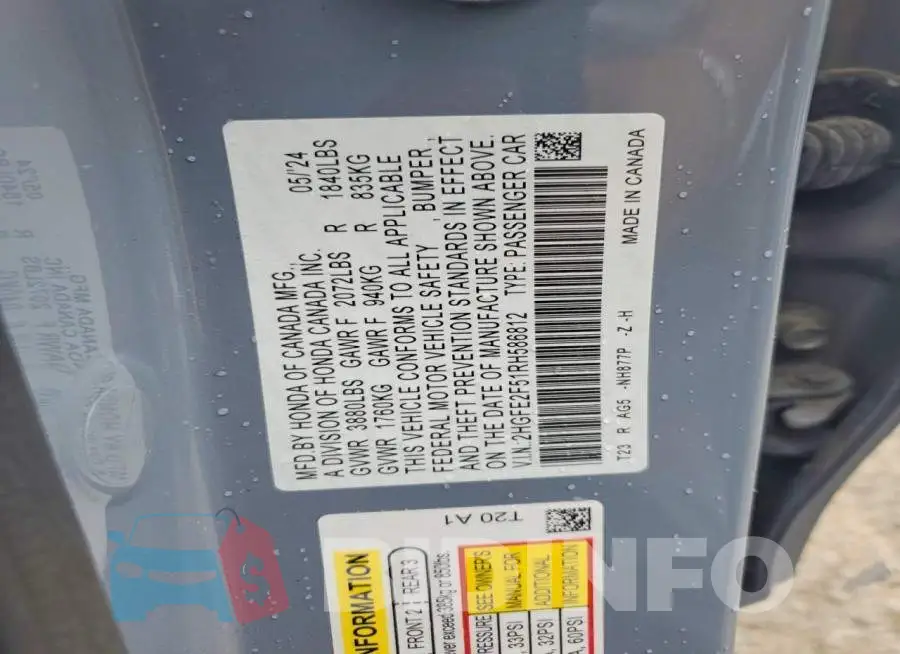 2HGFE2F51RH586812 Photo# 12