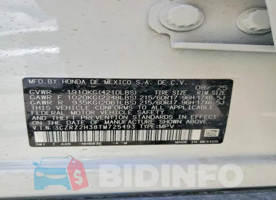 3CZRZ2H38TM725493 Photo# 13