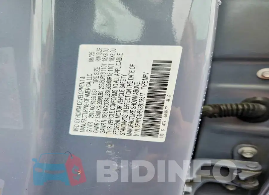 5FNYG1H67SB158577 Photo# 12