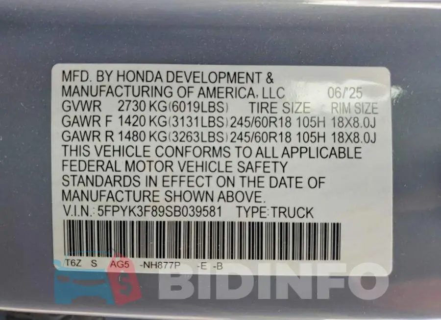 5FPYK3F89SB039581 Photo# 12