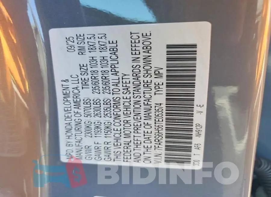 7FARS6H56TE053574 Photo# 12