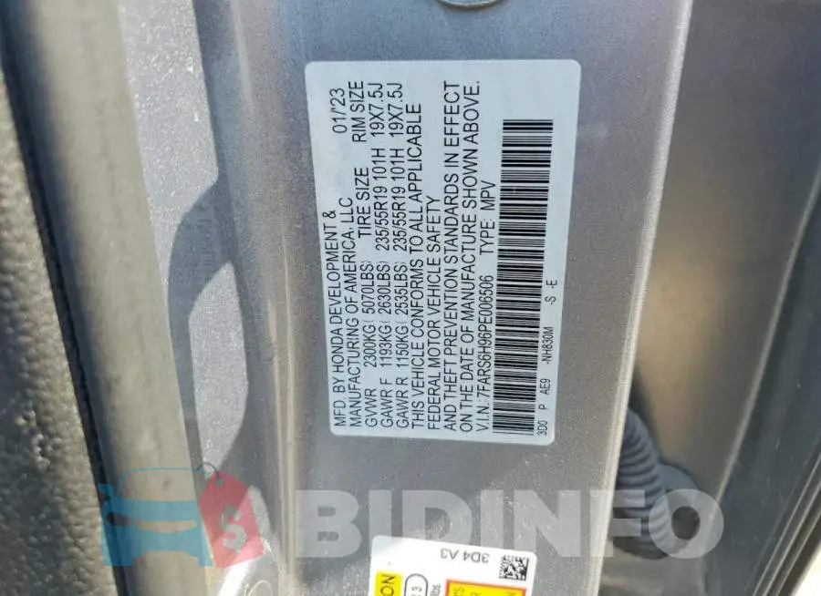 7FARS6H96PE006506 Photo# 13