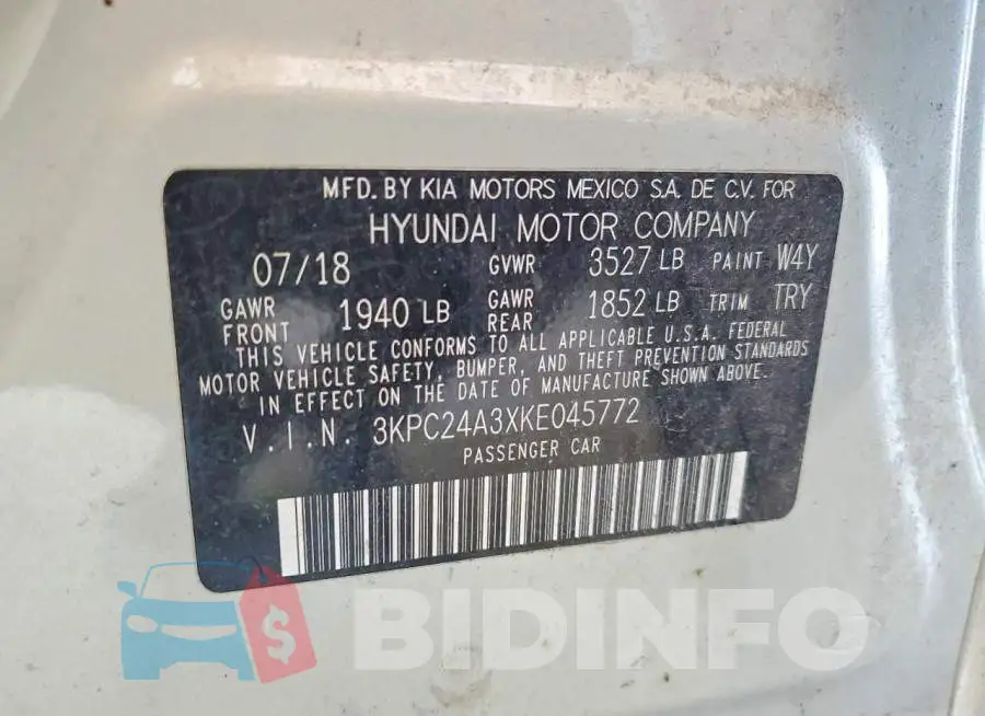 3KPC24A3XKE045772 Photo# 12