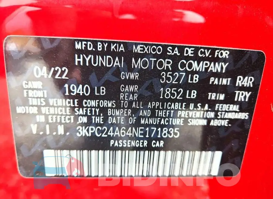 3KPC24A64NE171835 Photo# 13