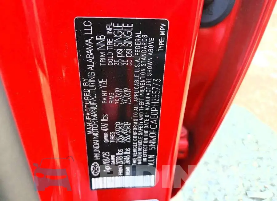 5NMJFCAE0PH255773 Photo# 13
